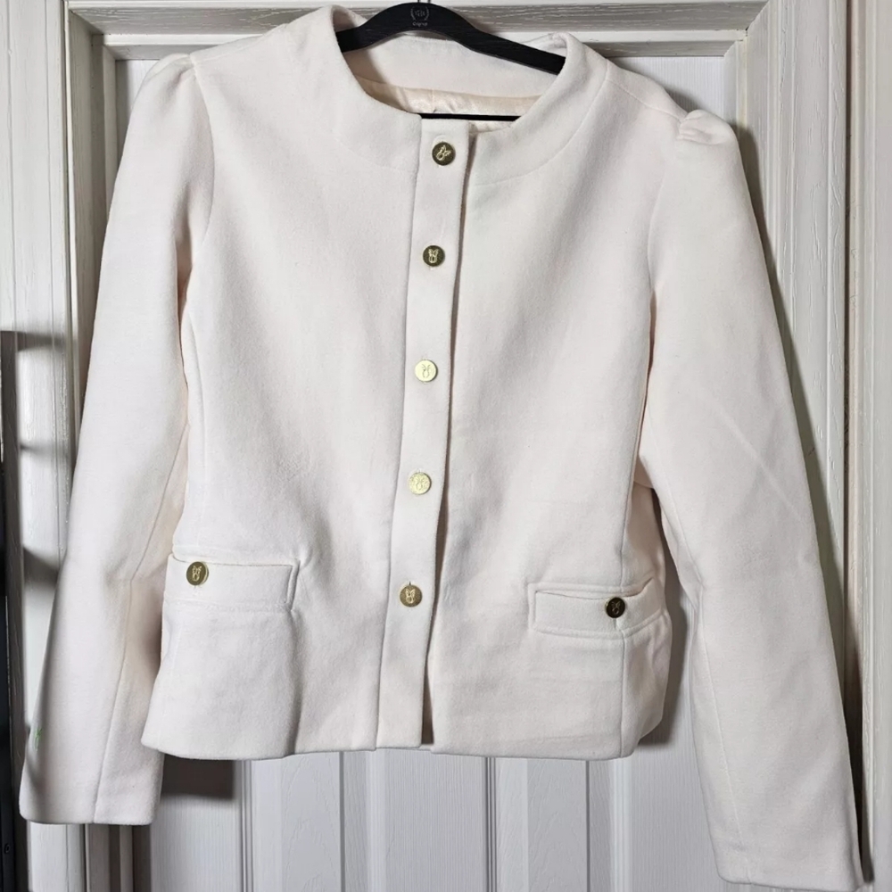 Dudley Stephens Diana Button Front Jacket Women's Size XL Cream Fleece Sold Out - Picture 4 of 9